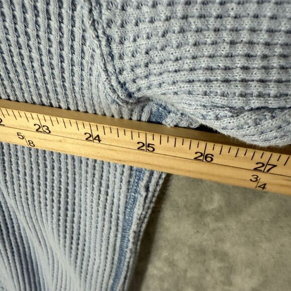 Aerie Light Blue Sweatshirt Waffle Women XL Oversized Slouchy Crewneck Cozy - Picture 4 of 9